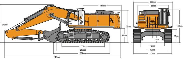 Immagine prodotto Amewi Escavatore Full Metal 1:14 (RTR pronto all'uso)