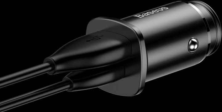 Image du produit Baseus Chargeur de voiture métallique carré USB/TypeC (30W)