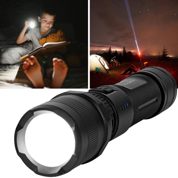 Produktbild Nedis LED-Taschenlampe, Vollmetallgehäuse, Akku, 3,7 V, 10 W (3.50 cm, 1000 lm)