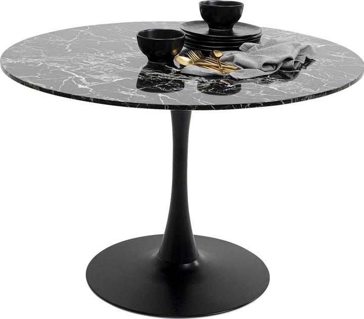 Actual product image Kare Design Table Schickeria Marble Black Ø110cm (110 x 110 x 74 cm)