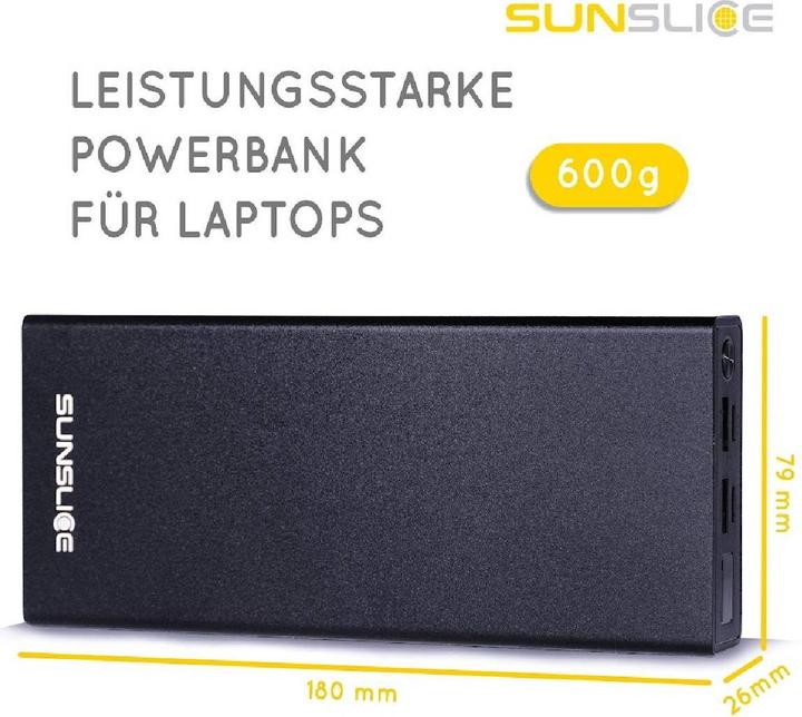 Image du produit Sunslice Batterie externe "Gravity 27" (27000 mAh, 100 W, 99.90 Wh)