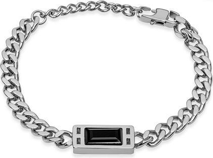 Trolli Troli - Stylish steel bracelet withack crystal VESB0627S-A-PET (L)