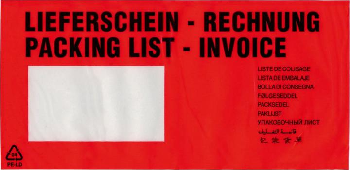 Actual product image Transpak Trans-pak document pouches Premium 240 x 110 mm red DIN long