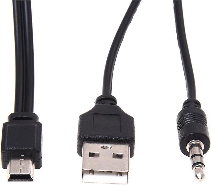 Produktbild PowerGuard USB Ladekabel auf Mini B-Stecker mit 3.5mm Audiokabel für Mini Bluetooth Lautsprecher (USB 2.0)