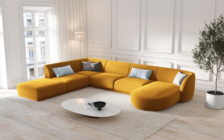 Actual product image Micadoni Velvet Panoramic Left Corner Sofa, "Miley", 6 Seats, 330x255x70Made in Europe (Sofa landscape)