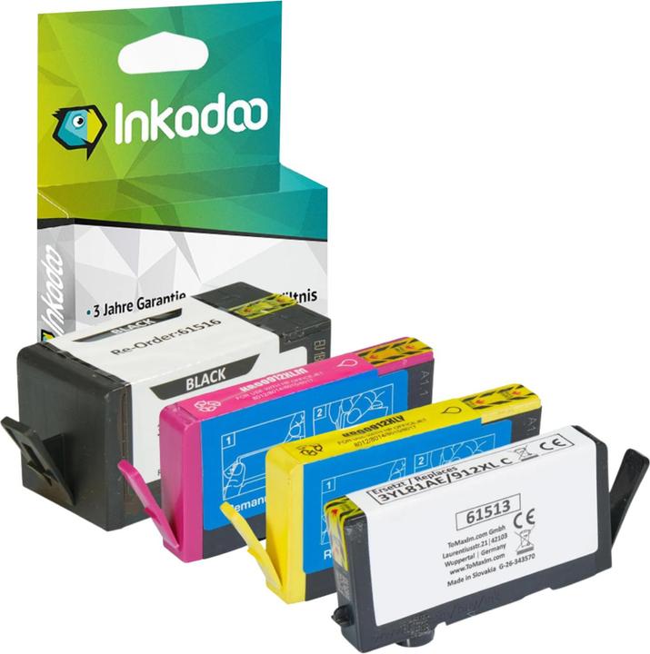 Produktbild Inkadoo kompatible Druckerpatrone als Ersatz zu HP 3YL81AE / 912XL Tintenpatrone