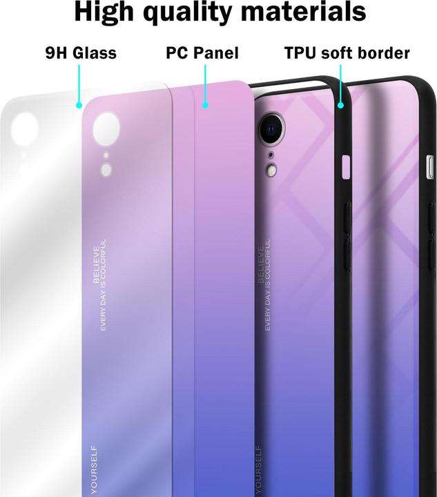 Image du produit Cadorabo Couverture en verre TPU 2 couleurs (Apple iPhone XR)