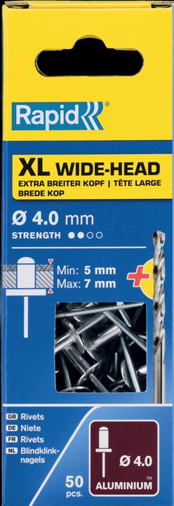 Actual product image Rapid XL blind rivet Ø 4.0 x 10 mm