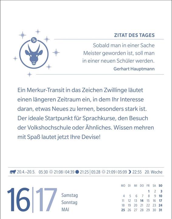 Produktbild Harenberg Steinbock Sternzeichenkalender 2026 - Tagesabreisskalender - Ihr Horoskop für jeden Tag (11 x 14 cm, Deutsch)