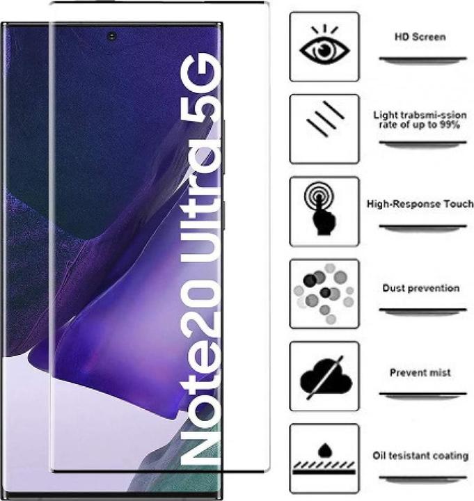Produktbild Screenguard Samsung Galaxy Note20 Ultra Full Screen Panzerglas Schutzfolie 2.5D 9H (1 Stück, Samsung Galaxy Note 20 Ultra)