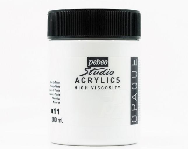 Actual product image Pebeo Studio Acrylics fine acrylic (Titanium white, 500 ml)