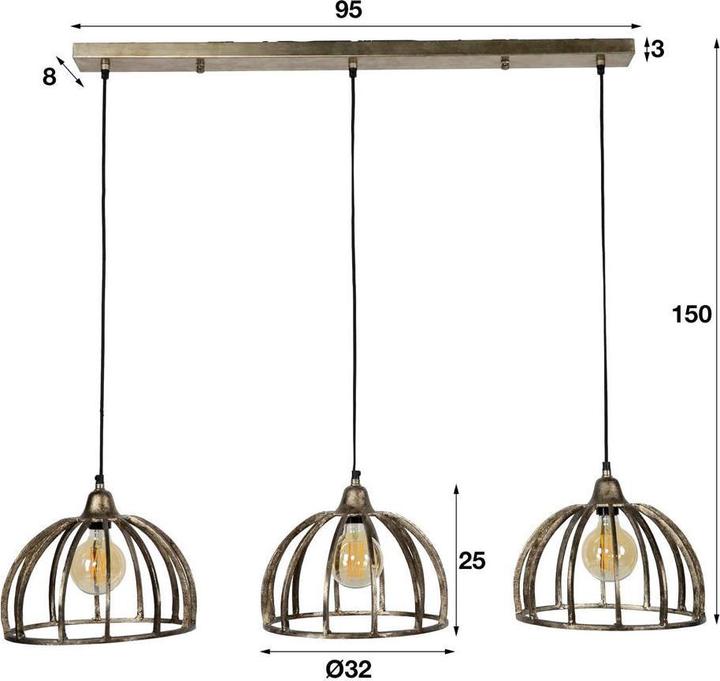 Produktbild famlights Mila in Nickel E27 3-flammig (E27)