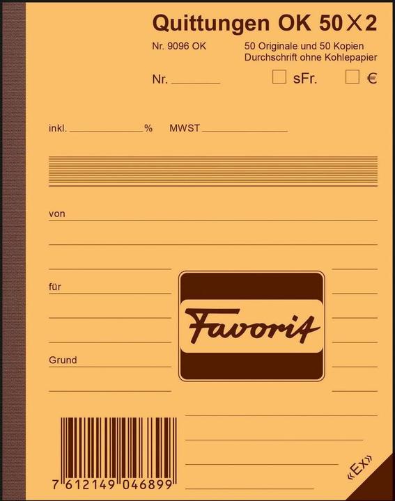 Favorit Ricevute del libretto delle copie autocopianti (100 x)