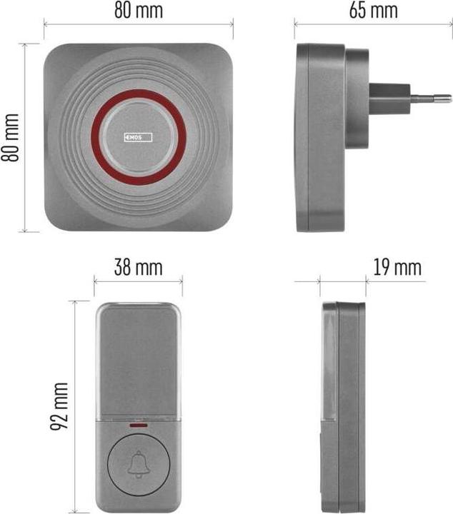 Immagine prodotto Emos GoSmart Drahtlose Türklingel P5735SS mit WiFi (Funk)