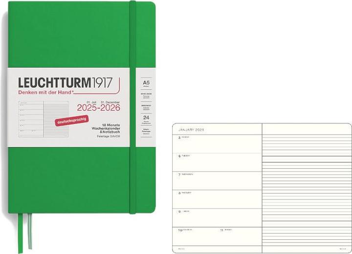 Image du produit Leuchtturm1917 LEUCHTTURM 1W/S MED.18mon HC S.LEAF (A5)