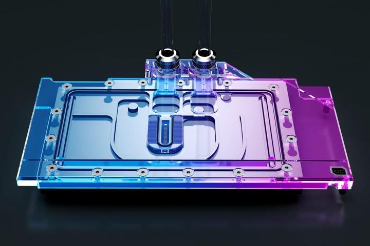 Actual product image Alphacool Ice Block Aurora GPX-N RTX 3090 Ti Suprim X with Backplate - Acrylic + Nickel