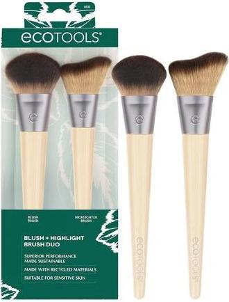 Actual product image EcoTools New Natural Blush & Highlight Duo Face Makeup Brushes for Powder Makeup Vegan & Cruelty-Fre