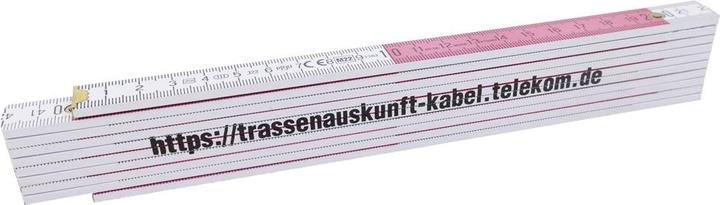Produktbild Dönges Gliedermassstab 2 m, Holz, weiss/rot mit Aufdruck, 16 mm (2000 mm)