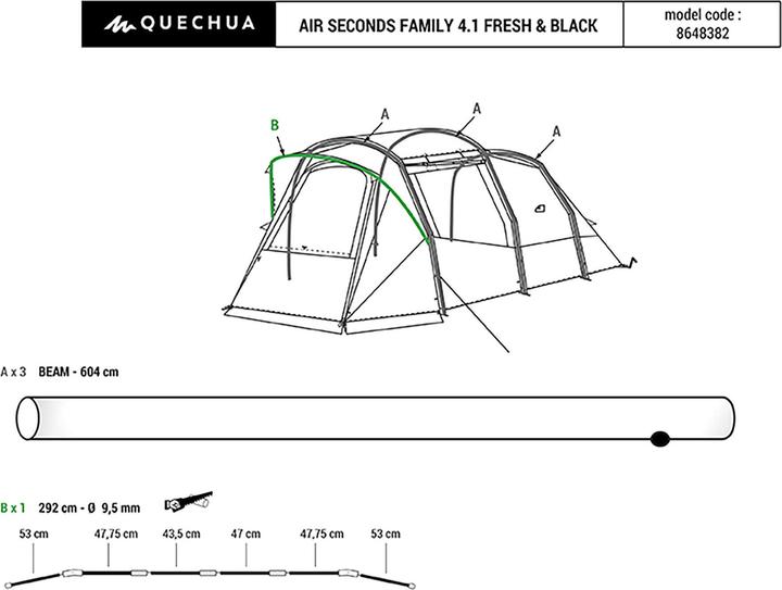 Immagine prodotto Quechua secondi d'aria 4.1 fb 302837 (Tenda gonfiabile, 15 kg, 4 persone)