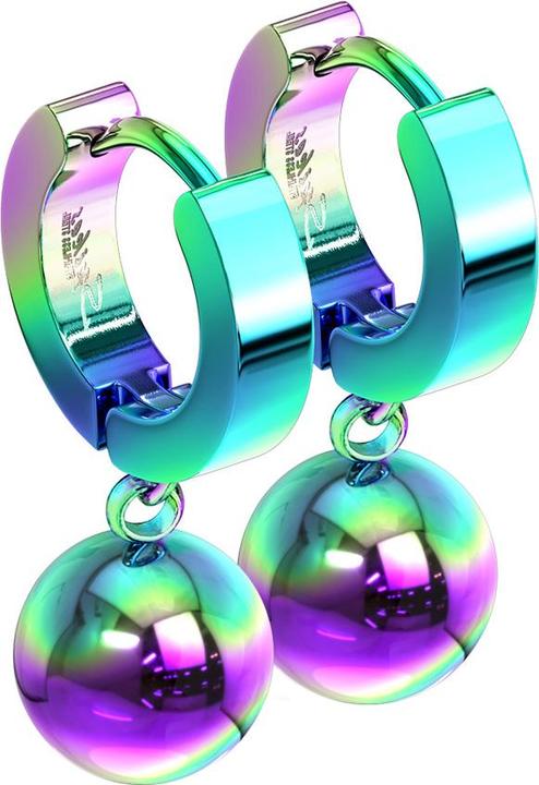 Star Piercing Ohrring zum Klappen farbig Anhänger Kugel (ohne Messing, Chirurgenstahl 316L)