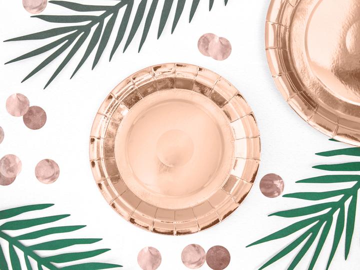 Image du produit Partydeco Assiette en carton Rose or 18cm (6pcs)