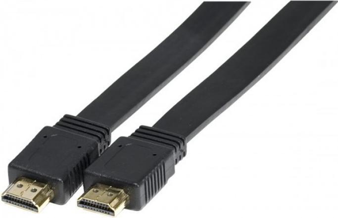 Produktbild Tecline High Speed HDMI Flachkabel, vergoldet, HDMI St. A / St. A, schwarz, 1,5 m flaches HDMI Kabel zur dis (1.50 m, HDMI)
