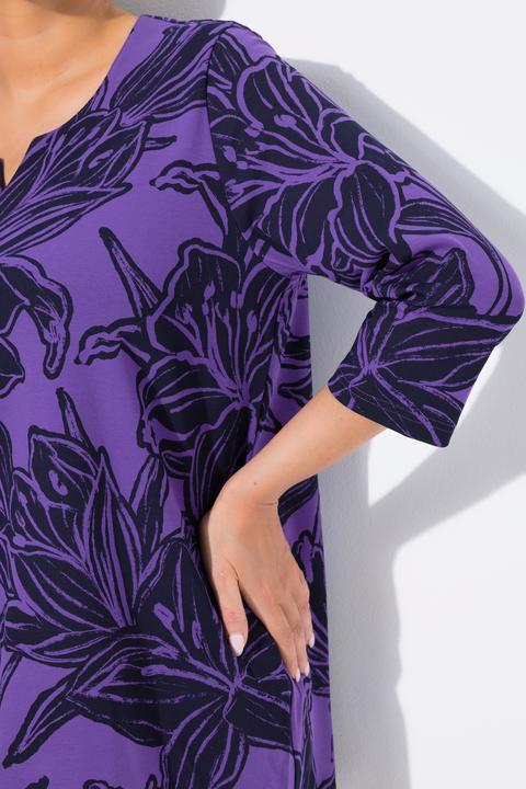 Produktbild Ulla Popken Shirt, Blätter, A-Linie, Tunika-Ausschnitt, 3/4-Arm (50, 52)