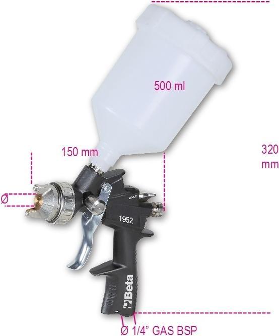 Produktbild BETA 019520020 1952 2,0-Pneumatische Airbrush 2,0 Ø mm