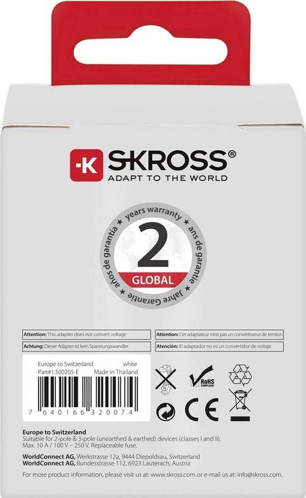 Actual product image Skross Europe to Switzerland