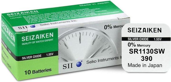 Actual product image Seiko 390 / SR1130SW - 10 button cells (10 pcs., SR54, 80 mAh)