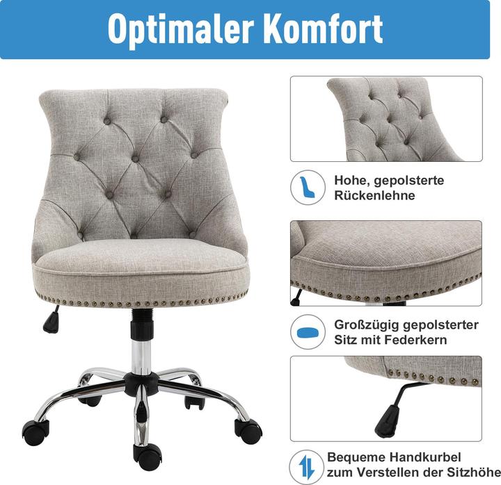Produktbild Homcom Polsterstuhl mit Chesterfield-Lehne