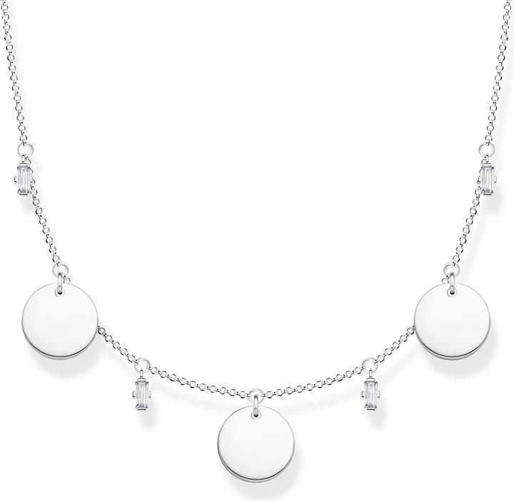 Immagine prodotto Thomas Sabo Collana con tre monete e pietre bianche argento (Argento 925, 40 - 45 cm)