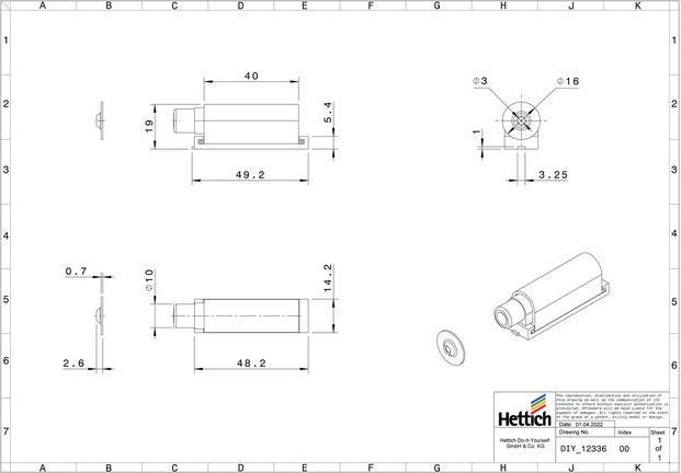 Produktbild Hettich Push to open Trffner grau 2 Stck