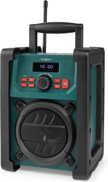 Nedis DAB + Radio Tisch Ausführumg DAB+ / FM 2.2" Scharz-weiss Monitor Batteriebetrieben/Netzstromver (DAB+, FM, Bluetooth)