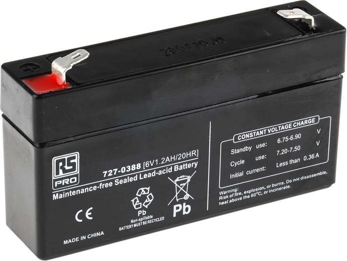 Image du produit Rs Pro Batterie AGM normale 6V 1,2Ah (6 V, 1200 mAh)