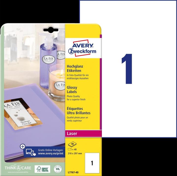 Produktbild Avery Fotoetiketten A4