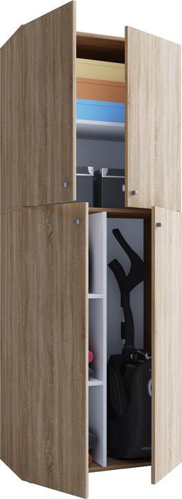 Actual product image VCM Wooden Broom Cleaning Cupboard Lona with Hinged Doors (70 x 37 cm)