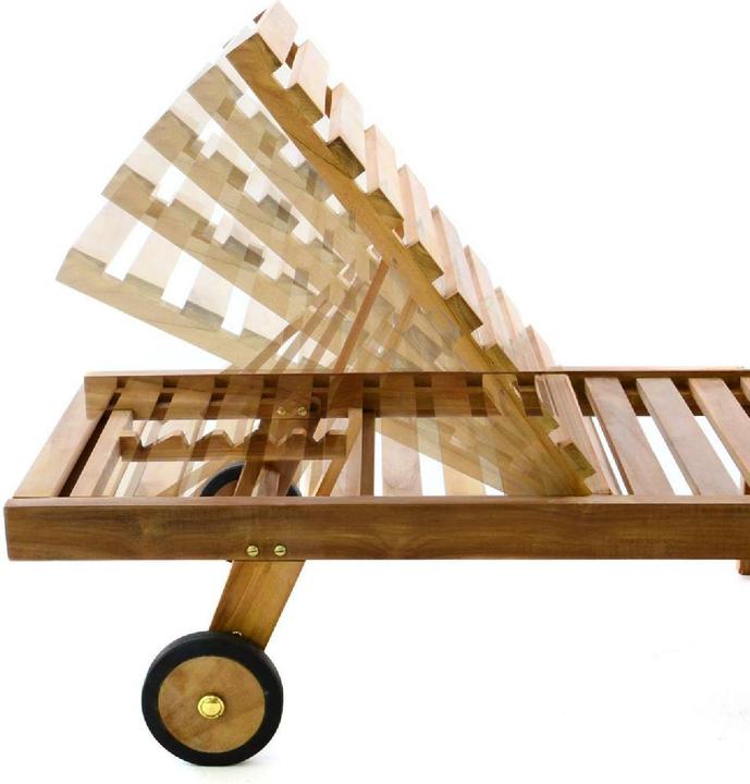 Actual product image VCM Sonnenliege Gartenliege Liegestuhl Teakholz klappbar behandelt (200 cm)