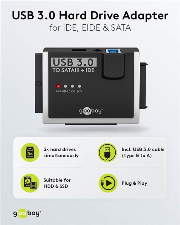 Produktbild Goobay USB 3.0 Festplattenadapter für IDE und SATA