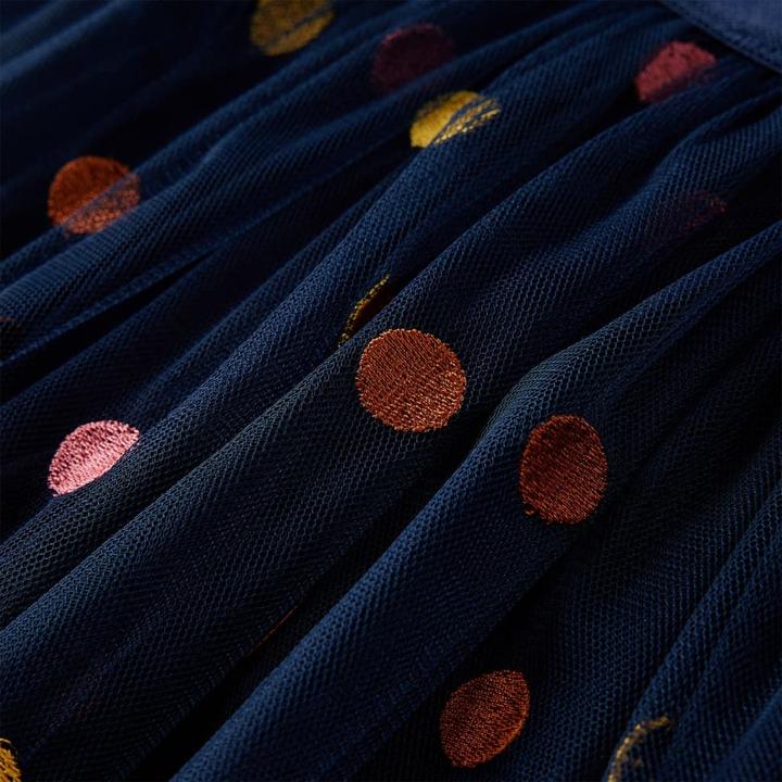 Immagine prodotto VidaXL Gonna in tulle per bambini con motivo a pois blu navy 92,Materiale (92)