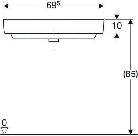 Produktbild Geberit Eckwaschtisch RENOVA COMPACT Schenkell. 50cm m HL mit Überlauf weiss (500 mm, 500 mm)