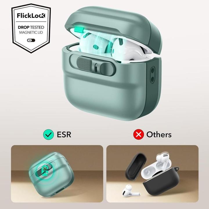Produktbild ESR Pulse Halolock Magsafe Case for AirPods 4 - Green (Kopfhörer Hülle)