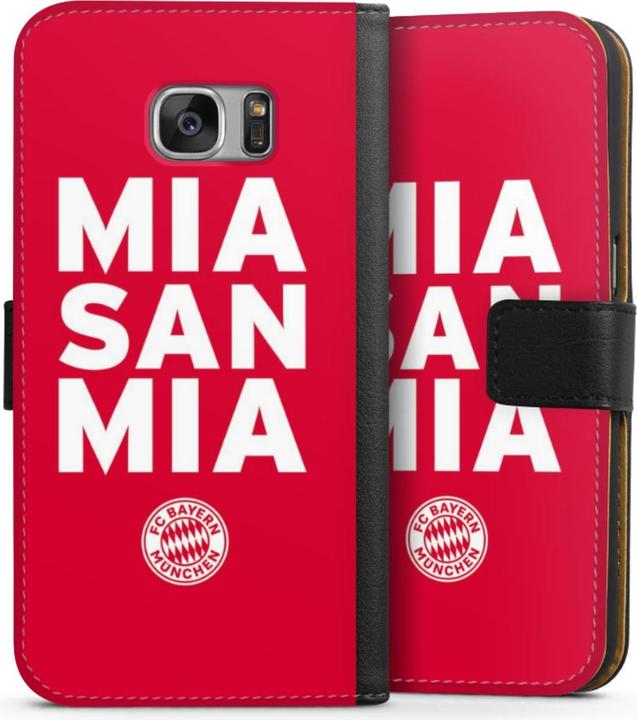 Produktbild DeinDesign Tasche für Samsung Galaxy S7 Handy Flip Case Wallet Cover Handytasche Leder FC Bayern München FCB (Samsung Galaxy S7)