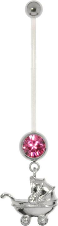 Bijouteria Schwangerschaftspiercing (Messing mit Stahlbeschichtung, Bioplast, Chirurgenstahl 316L, Kristall)