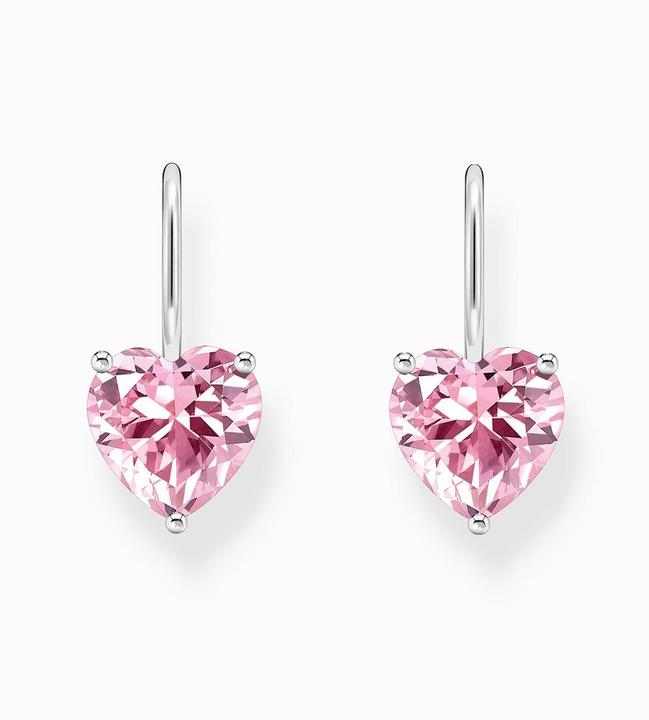 Actual product image Thomas Sabo Earrings with pink zirconia heart silver (925 silver)
