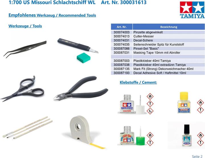 Produktbild Tamiya 1:700 US Missouri Schlachtschiff WL