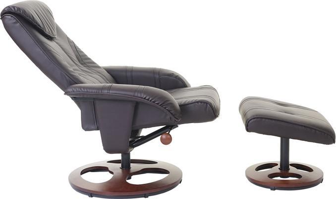 Produktbild Swisshandel24 Relaxsessel, Fernsehsessel Sessel mit Hocker, Kunstleder - braun