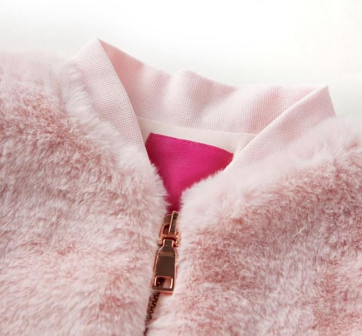 Produktbild VidaXL Kinderjacke Kunstpelz Zartrosa 116,Material: Kunstpelz (100 (116)