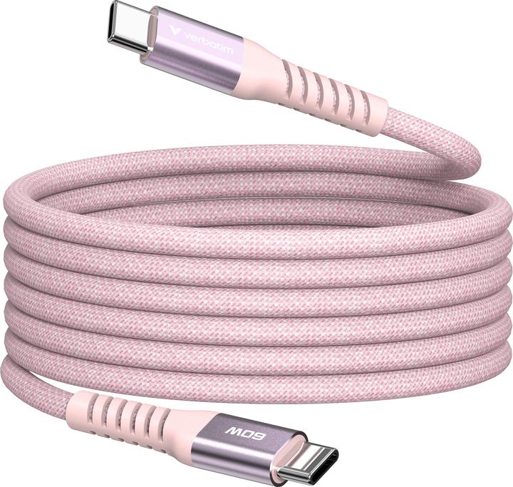 Actual product image Verbatim Sync & Charge Magnetic Cable - 60W USB-C to USB-C 120 cm Pink (1.20 m, USB 2.0)