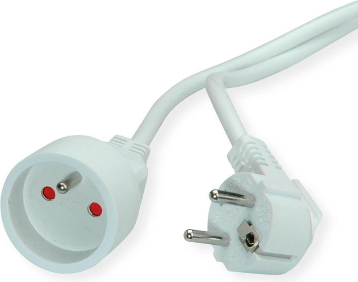 Value Protective contact extension cable, 230VAC, UTE version, white, 3.0 m (3 m, CEE 7/7)